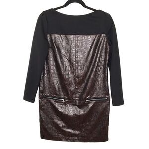 Maggie London Black & Faux Alligator Leather Dress 90’s, Y2K